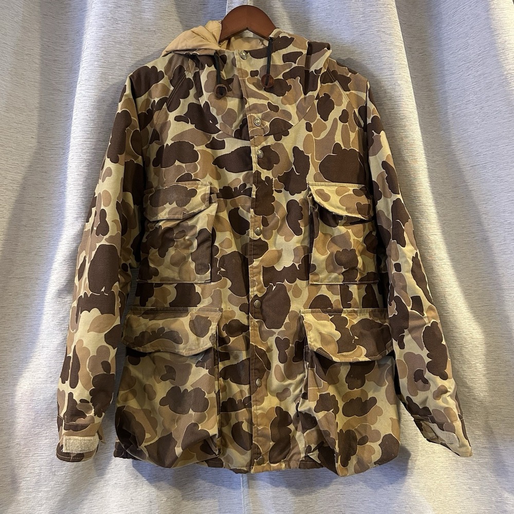VTG Cabelas Jacket Mens Brown Duck Camo Gore-Tex Thinsulate Hunting USA‎ 80s